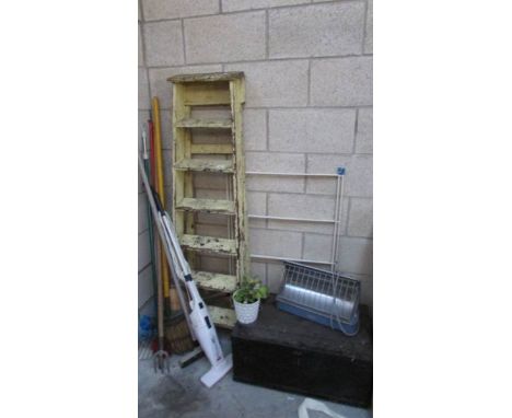 A mixed lot including step ladder, tool box etc