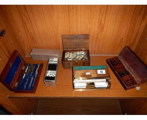 A quantity of dominoes & playing cards etc.