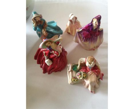 Royal Doulton Figurines - including Delphine HN2136, Sweet Anne, HN1496, Dinky Do, Autumn Breezes, HN1934, MIdsummer Noon, HN