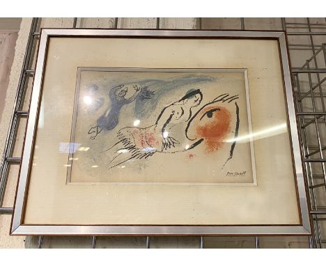 MARC CHAGALL FRAMED PRINT 18CMS HIGH X 26.5CMS WIDE - PICTURE ONLY