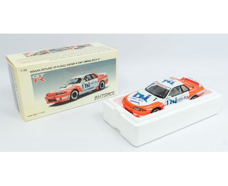 Minichamps: A 1:18 Scale Model of a Nissan Skyline GT-R (R32) Group A 1993 Unisia Jecs #1, Limited Edition 3366 of 5000, Manu