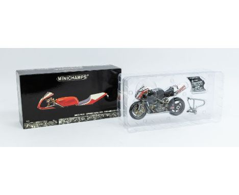 Minichamps: A 1:12 Scale Model of a Ducati 998 R WSB Imola 2002 Pierfrancesco Chili Team NCR, Manufacturer Minichamps. Boxed.