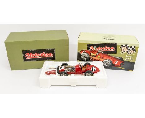 Exoto: A 1:18 Scale Model of a Motorbox Ferrari 500 F2 #18, Manufacturer Exoto. Boxed. Reference No. GPC97196. Contents appea