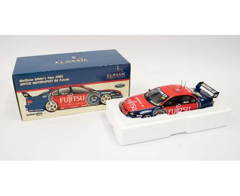 Classic Carlectables: A 1:18 Scale Model of a Matthew White's Year 2005 Britek Motorsport BA Falcon, Limited Edition 486 of 5