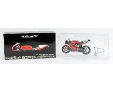 Minichamps: A 1:12 Scale Model of a Ducati 998 R BSB 2002 Steve Hislop Team MonsterMob, Manufacturer Minichamps. Boxed. Refer