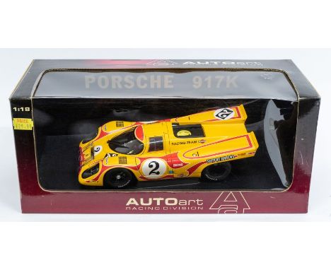 Autoart: A 1:18 Scale Model of a Porsche 917K 1970 Martini Kyaiami #02, Manufacturer Autoart. Boxed. Reference No. 80035. Con