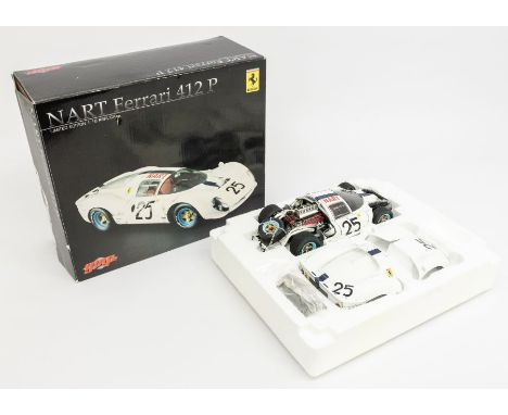 GMP: A 1:18 Scale Model of a NART Ferrari 412P, Manufacturer GMP. Boxed. Reference No. G1804114. Contents appear in a very go