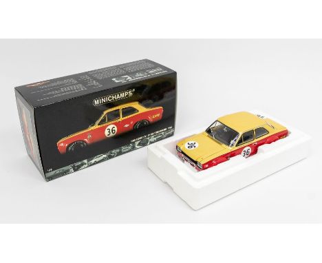 Minichamps: A 1:18 Scale Model of a Ford Escort I TC GP Der Tourenwagen 1968, Manufacturer Minichamps. Boxed. Contents have n