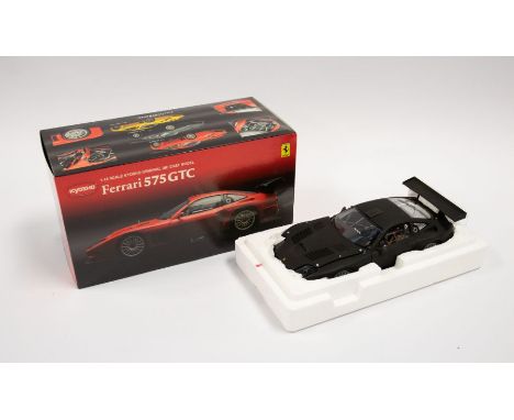 Kyosho: A 1:18 Scale Model of a Ferrari 575GTC 2004 Black, Manufacturer Kyosho. Boxed. Reference No. 08391B. Contents appear 