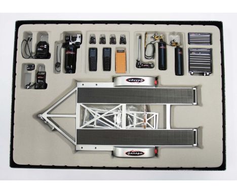 GMP: A 1:18 Scale Model of Tom's Garage Tool and Trailer Set, Manufacturer GMP. Boxed. Reference No. G1800158. Contents appea