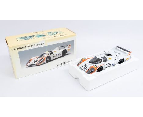 Autoart: A 1:18 Scale Model of a Porsche 917 Long Tail Le Mans 24 HRS 1970 Vic Elford #25, Manufacturer Autoart. Boxed. Refer