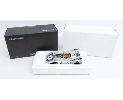 Autoart: A 1:18 Scale Model of a Porsche 908/03 Nürburgring 1971 Marko/Van Lennep #4, Manufacturer Autoart. Boxed. Reference 