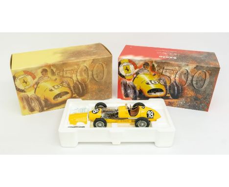 Exoto: A 1:18 Scale Model of a Ferrari 500 F2, Manufacturer Exoto. Boxed. Reference No. GPC97194. Contents appear in a very g