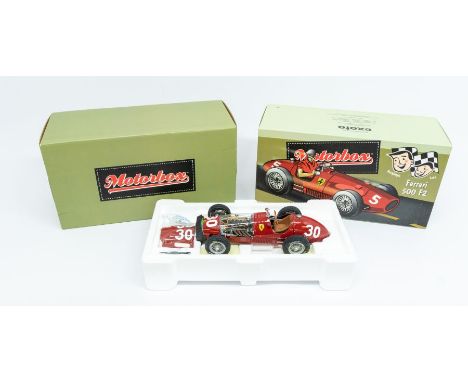 Exoto: A 1:18 Scale Model of a Motorbox Ferrari 500 F2 1952 #30, Manufacturer Exoto. Boxed. Reference No. GPC97195. Contents 