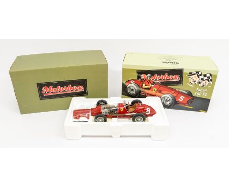 Exoto: A 1:18 Scale Model of a Motorbox Ferrari 500 F2 #8, Manufacturer Exoto. Boxed. Reference No. GPC97191. Contents appear