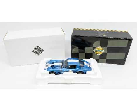 Exoto: A 1:18 Scale Model of a Racing Legends Corvette Grand Sport Coupe #00, Manufacturer Exoto. Boxed. Reference No. RLG180