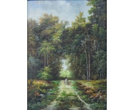 Continental School (20th century): Horseman in Wooded Landscape, oil on panel unsigned 39cm x 29cm