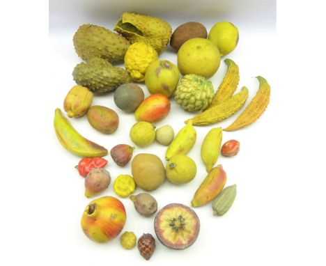 An assortment of vintage plastic fruit 