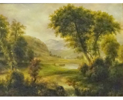 Continental School (20th century): River Landscape, oil on panel unsigned 29cm x 39cm