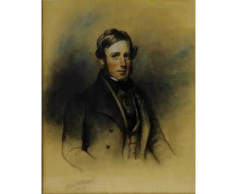 English School (19th century): Half Length Portrait of a Gentleman, pastel and gouache on paper indistinctly signed and dated