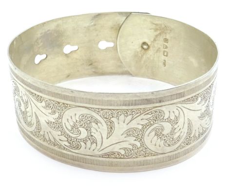 Silver buckle bangle by Charles Horner, Chester 1944