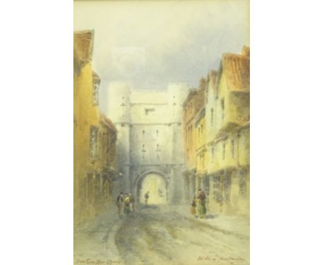 Tom Dudley (British 1857-1935): 'College Street York' and 'Bootham Bar York', pair watercolours signed and titled 'sketch by 