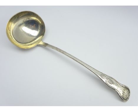 Victorian silver Kings pattern soup ladle Edinburgh 1857 Maker: Millidge and Son 6.9oz