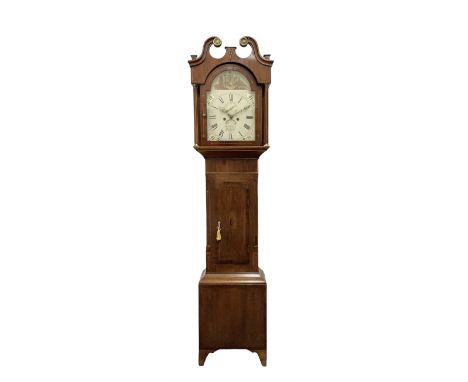 Richard Wilson of Lincoln - mid-19th century eight-day longcase clock c1860 in an oak and mahogany case, with a swan necked p