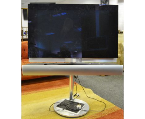 A Bang and Olufsen 7-32 television; Beovision 7-32 motorised floor stand with detached soundbar speaker (3)