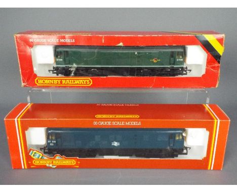 Hornby - 2 x boxed 00 gauge BR Bo-Bo Diesel class 25 locos, # R326 operating number 25241 in BR dark blue, # R072 operating n