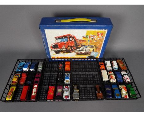 Matchbox, Majorette, Corgi Juniors, Other - A Matchbox Carry Case with 4 internal trays complete with 31 unboxed diecast vehi