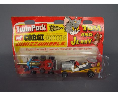 Corgi Juniors - A carded Corgi Juniors #2507 Whizzwheels 'Tom and Jerry' set. Models appear Mint (Jerry detached from vehicle
