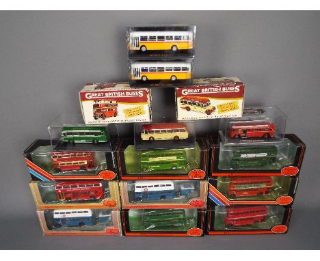 Atlas Editions, EFE, Corgi Original Omnibus, Other -  A collection of 16 boxed diecast 1:76 scale model buses. Lot includes E