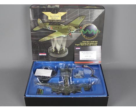 Corgi - A boxed Aviation Archive Sights &amp; Sounds Heinkel He111H Luftwaffe Vannef France 1940 limited edition number 1052 