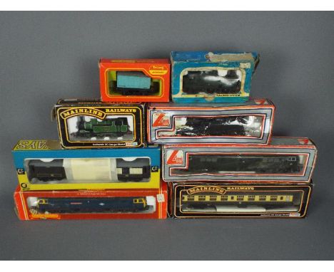 Airfix, Lima, Hornby, Mainline - Five boxed OO gauge locomotives with three boxed items of rolling stock. Lot includes Lima #