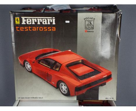 Pocher, Rivarossi - A large 1:8 scale #K71 Ferrari Testarossa model kit by Pocher. The impressive diecast / white metal, and 