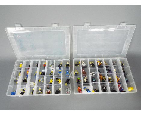 Lego - A collection of 56 x Lego figures including a jester, an astronaut, Maid Marian and similar. They appear in Good condi