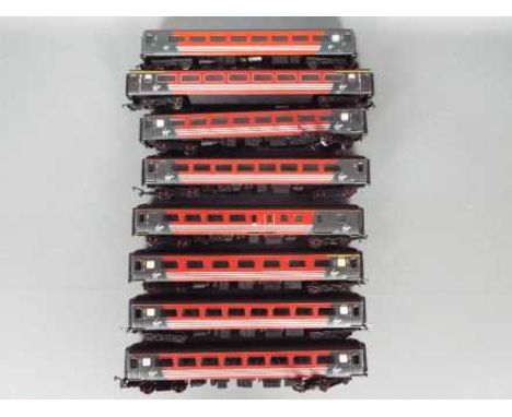 Lima, Hornby - A brake of eight unboxed OO gauge 'Virgin' passenger carriages. Lot includes Lima #305424 MK2 2nd Class Open C