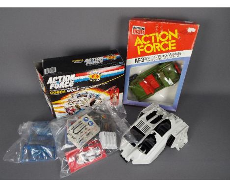 Palitoy, Hasbro - Two boxed 'Action Force' vehicles. Lot consists of Hasbro Action Force Cobra Wolf (Winter Operational Light
