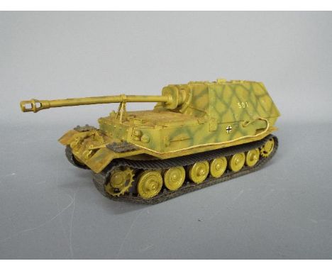 Hart Models - An unboxed 1:48 scale Hart Models 'The Armoured Division' Elefant.. The white metal model features rubber track