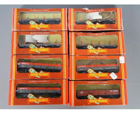 Hornby - 8 x boxed 00 gauge wagons including # R246 45 Ton Steel Carrier x 4, # R248 45 Ton Open Wagon x 3 and similar. The w