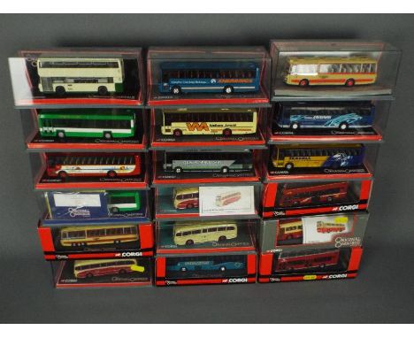 Corgi Original Omnibus - A fleet of 21 x boxed limited edition bus and coach models including # 43109 Leyland Lynx MkI in Cro