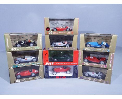 Rio - Model Best - A collection of 10 x boxed racing cars in 1:43 scale including # HP270 1955 Lancia-Ferrari D50, # HP40 192