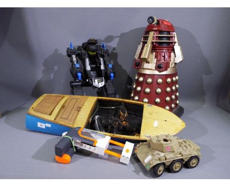 Marx - Mattel - Character Group - A collection of toys including Batman Transformer Tank Robot, a 19 inch tall Dalek model an