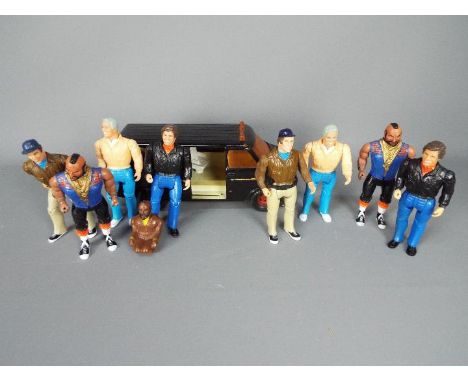 Galoob - Eight unboxed vintage 'The A Team' 6' action figures plus an unboxed Ertl 'The A Team Van'. Lot includes two action 