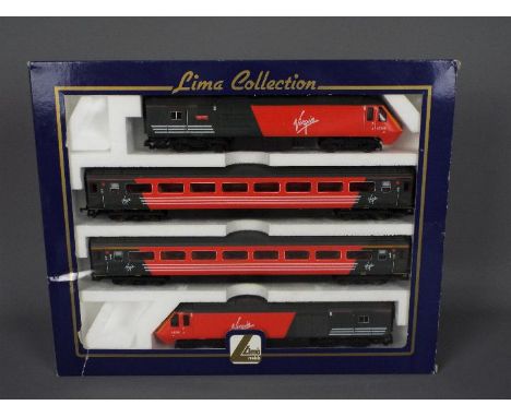 Lima - A boxed Lima #149916 Class 43 Four Car HST Set. The set with Op.Nos. 43160 'Storm Force' &amp; 43090 in Virgin  livery