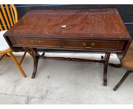 A REGENCY STYLE MAHOGANY SOFA TABLE 