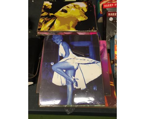 A QUANTITY OF 'POP ART' PRINTS ON BOARDS TO INCLUDE MARILYN MONROE, MICHAEL JACKSON, ETC 