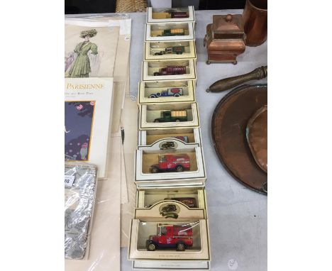 TWELVE LLEDO 'DAYS GONE BY' DIE-CAST MODELS OF VINTAGE ADVERTISING VANS 