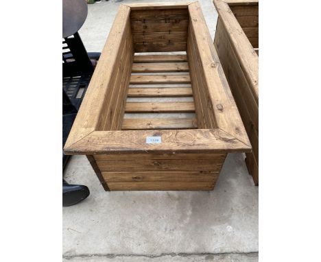 A LARGE AS NEW CHARLES TAYLOR STYLE WOODEN PLANTER TROUGH 